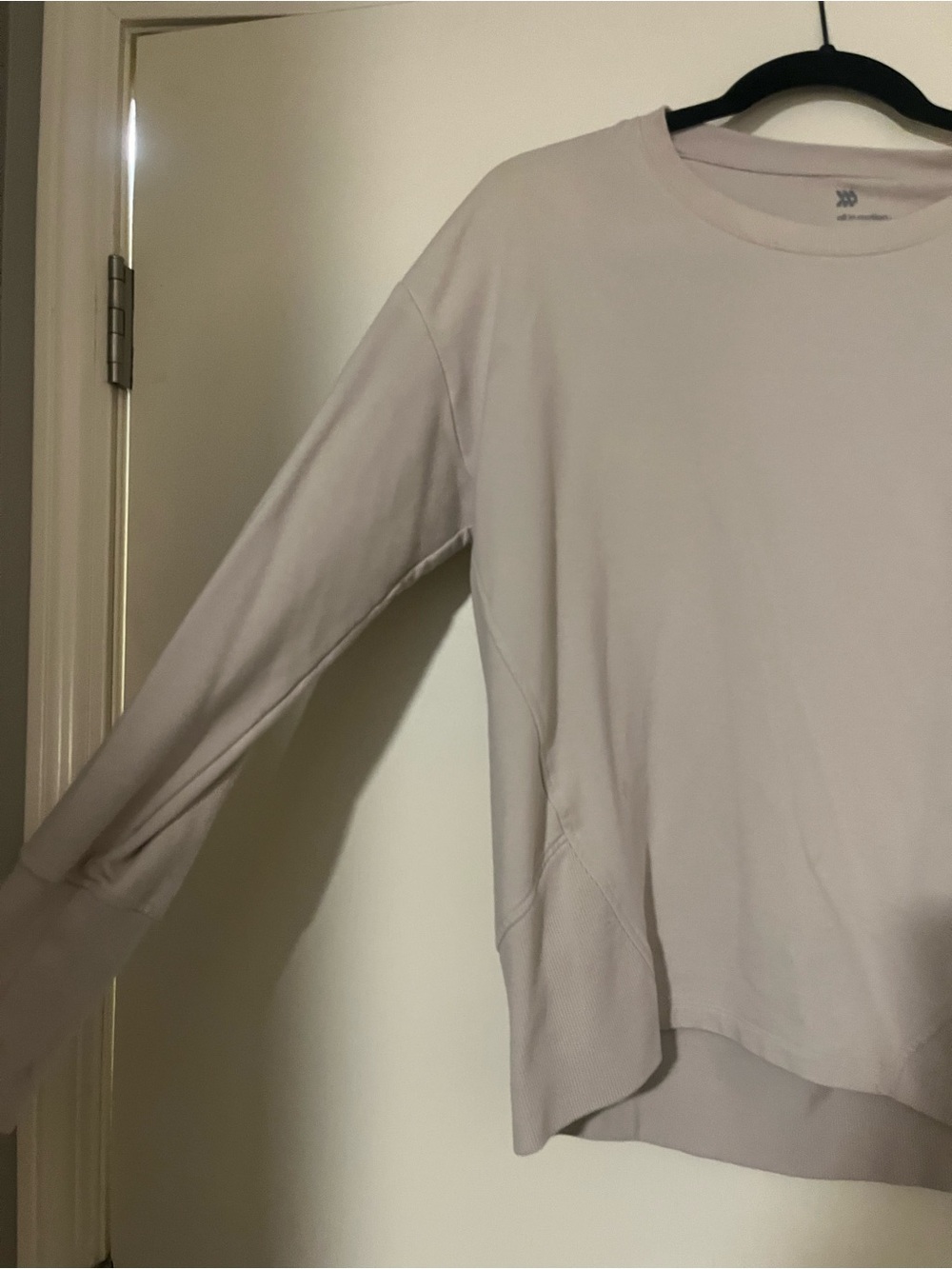 all in motion Women's Long-Sleeve Crewneck Sweatshirt in Light Taupe